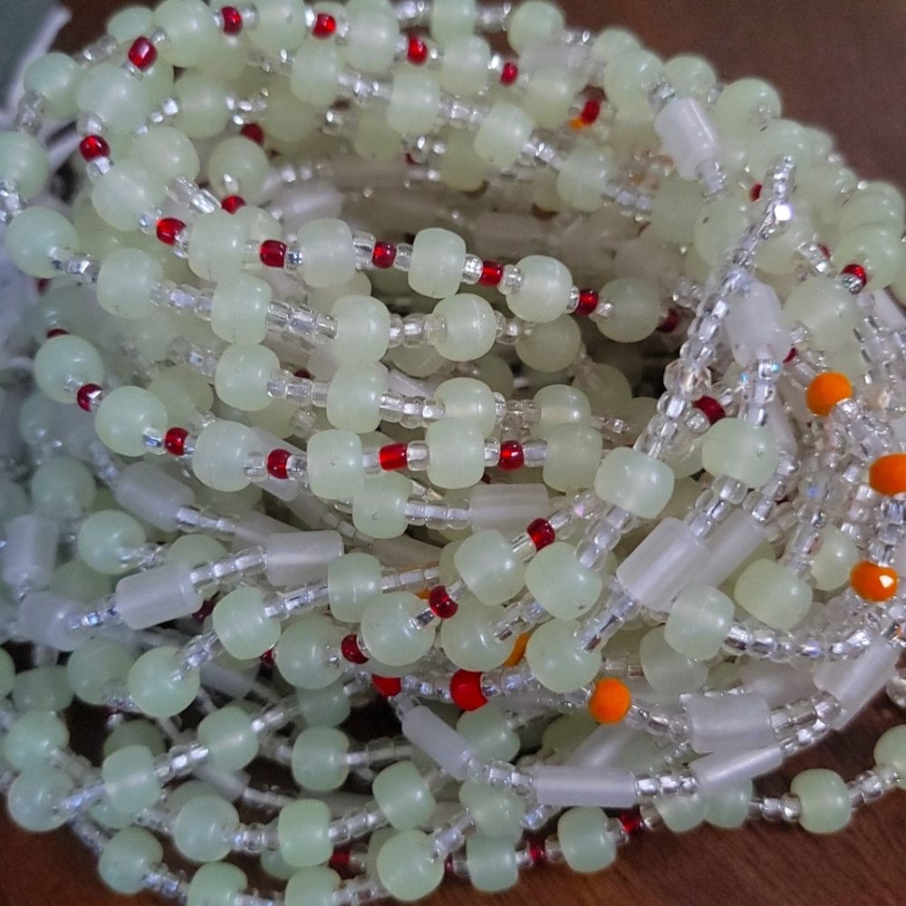 Glow in the dark waistbeads from Ghana no China made with Love